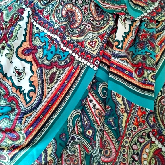 Rhapsody Boho Multi-colored Paisley Print Maxi Dress - XL - Picture 7 of 8